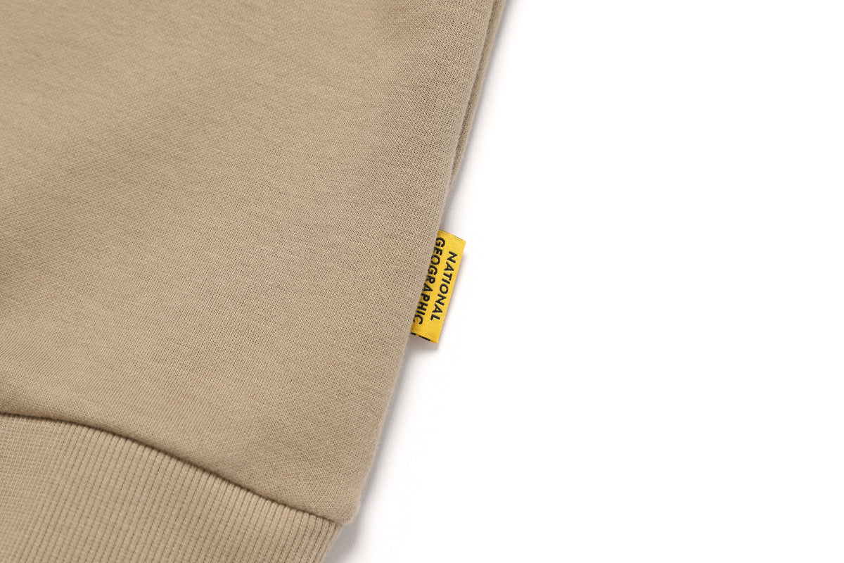 Unisex Plicata Small Logo Sweatshirt- D/Beige