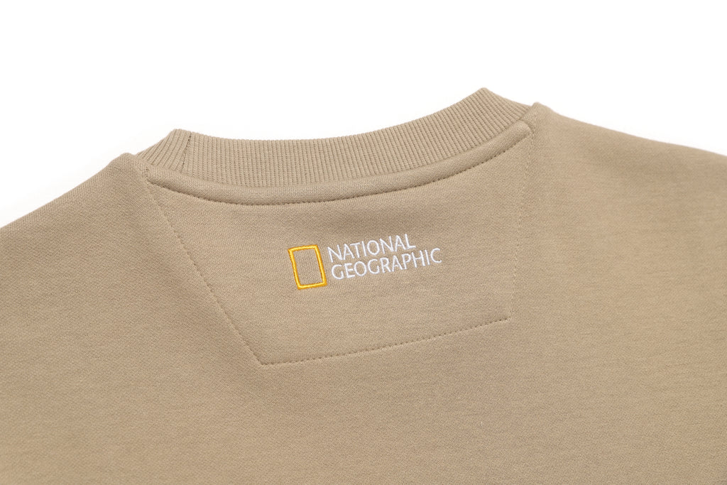Unisex Plicata Small Logo Sweatshirt- D/Beige