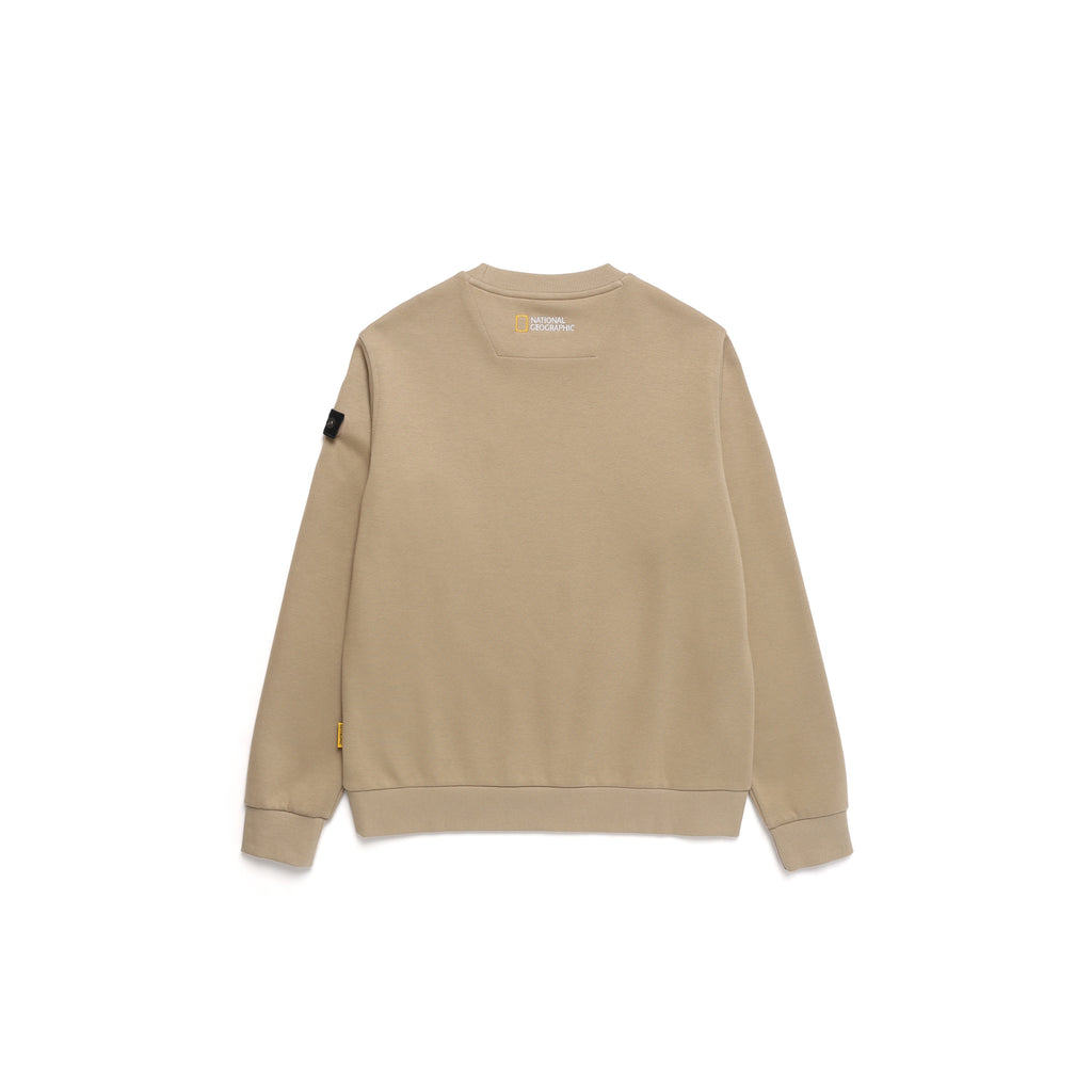 Unisex Plicata Small Logo Sweatshirt- D/Beige