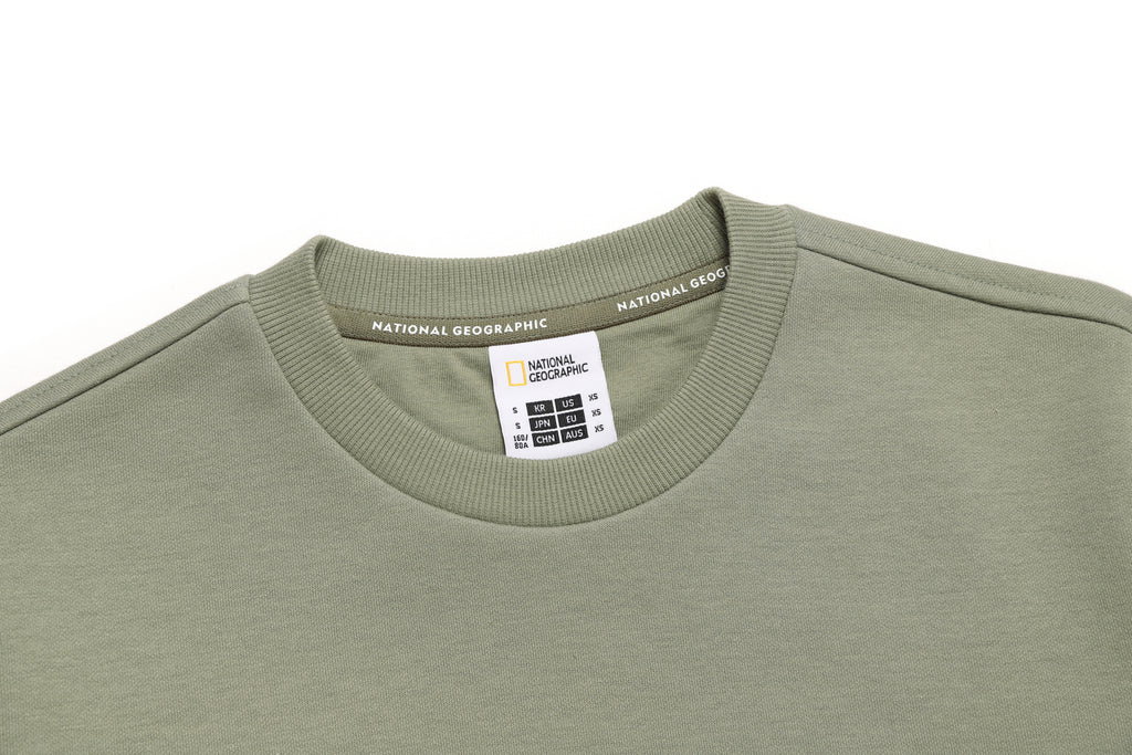 Unisex Plicata Small Logo Sweatshirt- Lichen Khaki