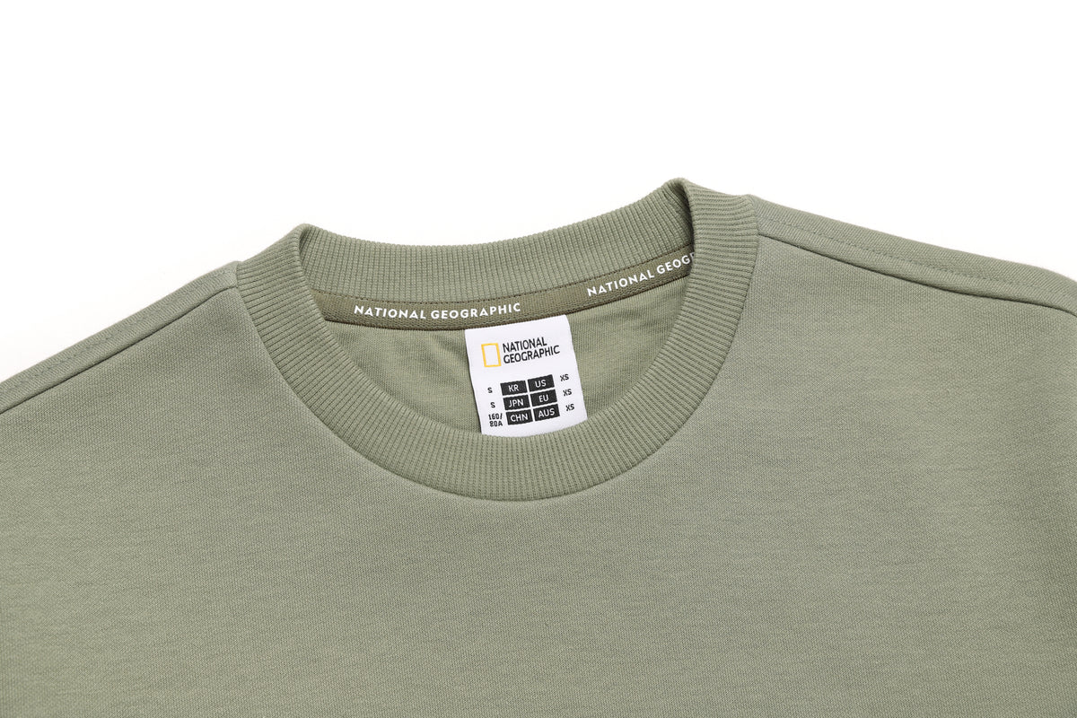 Unisex Plicata Small Logo Sweatshirt- Lichen Khaki