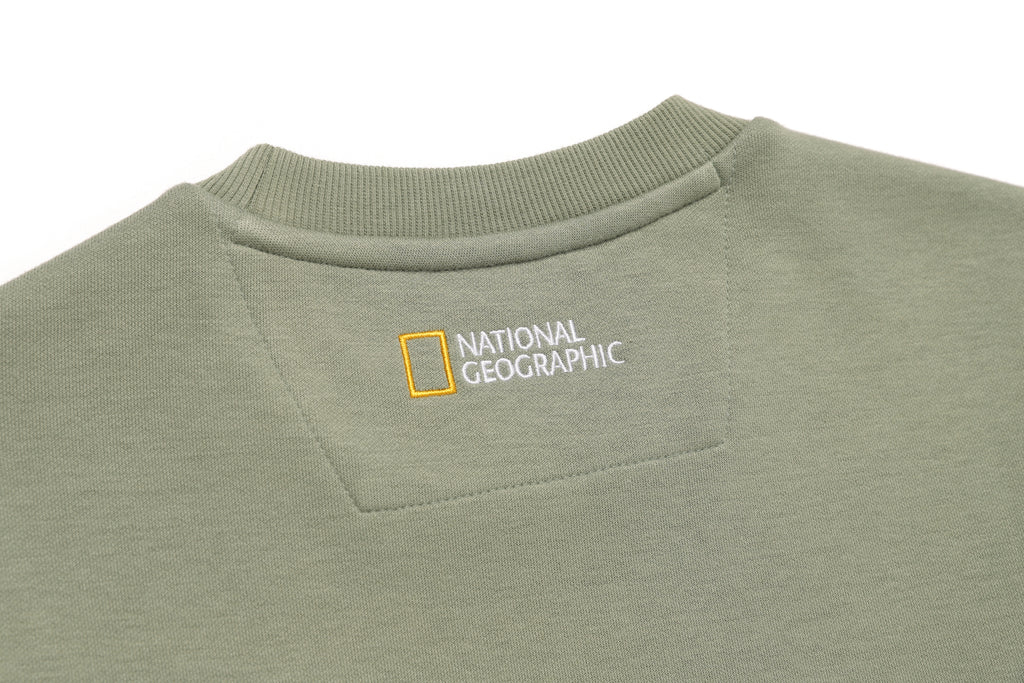 Unisex Plicata Small Logo Sweatshirt- Lichen Khaki