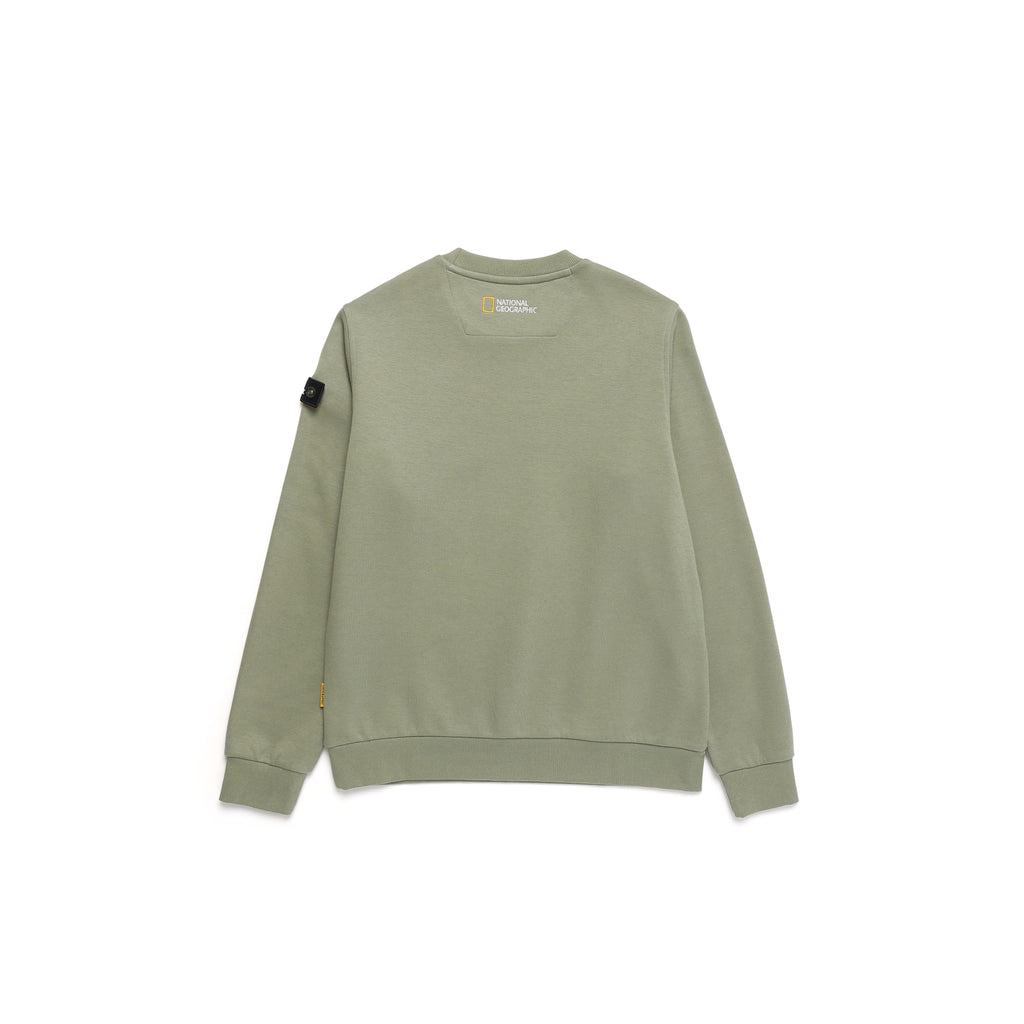 Unisex Plicata Small Logo Sweatshirt- Lichen Khaki