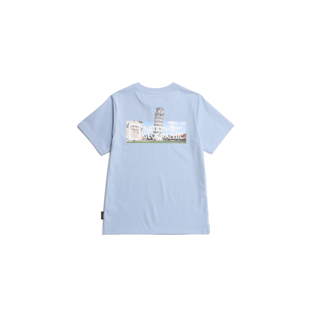 Kids Urban City Architecture Graphic T-Shirt- Storm Blue