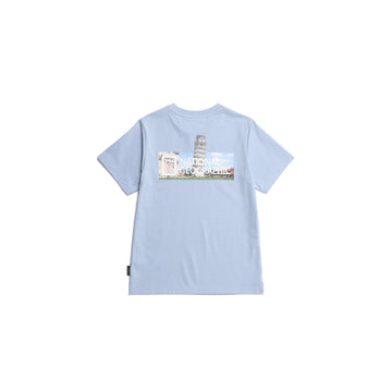 KIDS URBAN CITY ARCHITECTURE GRAPHIC T-SHIRT- STORM BLUE