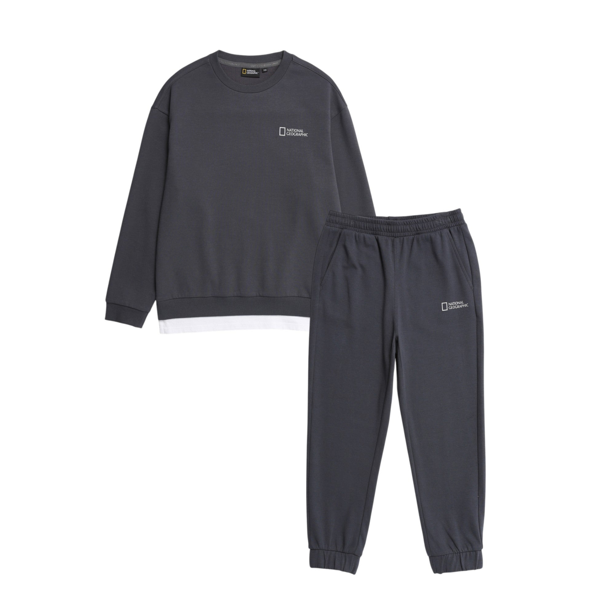 Kids Sweatshirt And Jogger Set- C Grey