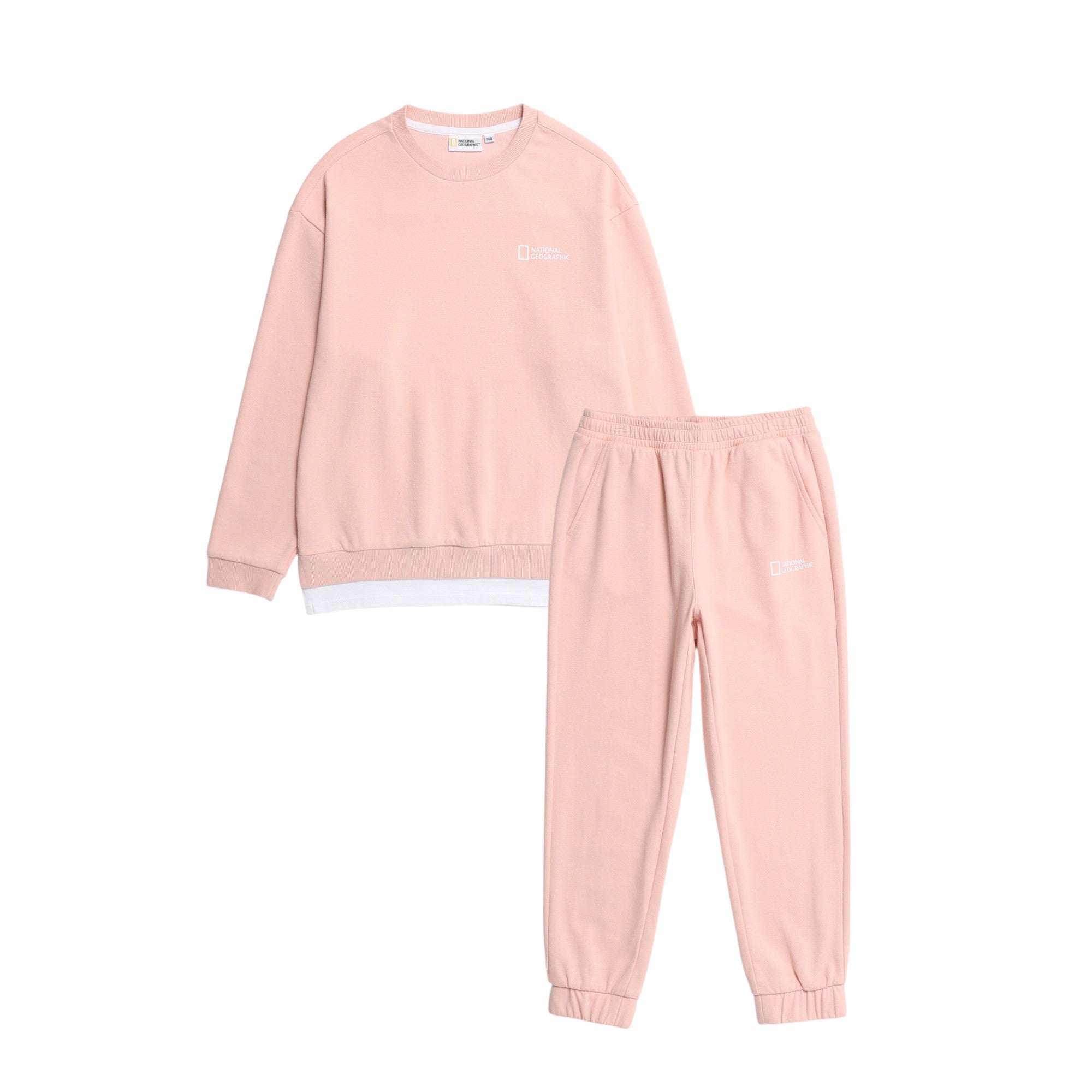 Kids Sweatshirt And Joggers Set- Peach