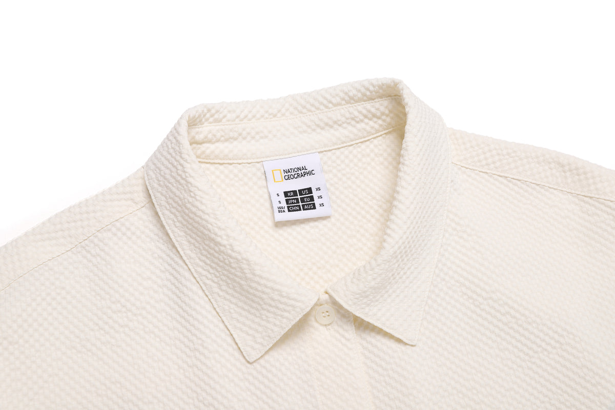 Women'S Seersucker Over-Fit Cover Up Shirt- Birch