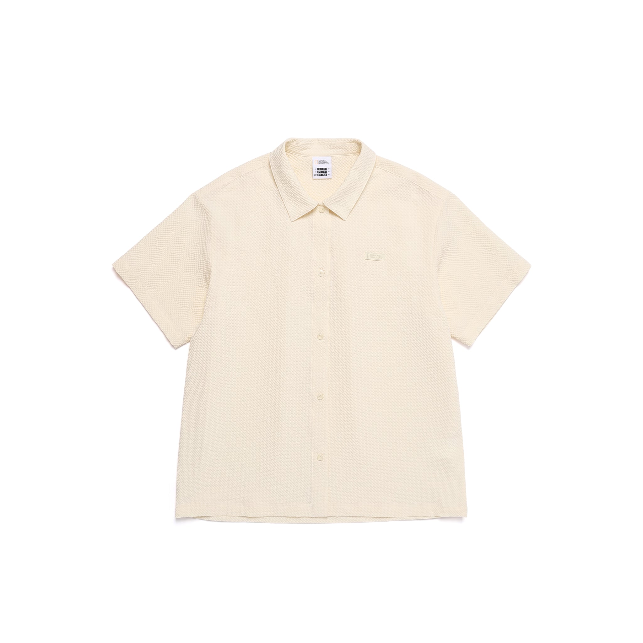 WOMEN'S SEERSUCKER OVER-FIT COVER UP SHIRT- BUTTER
