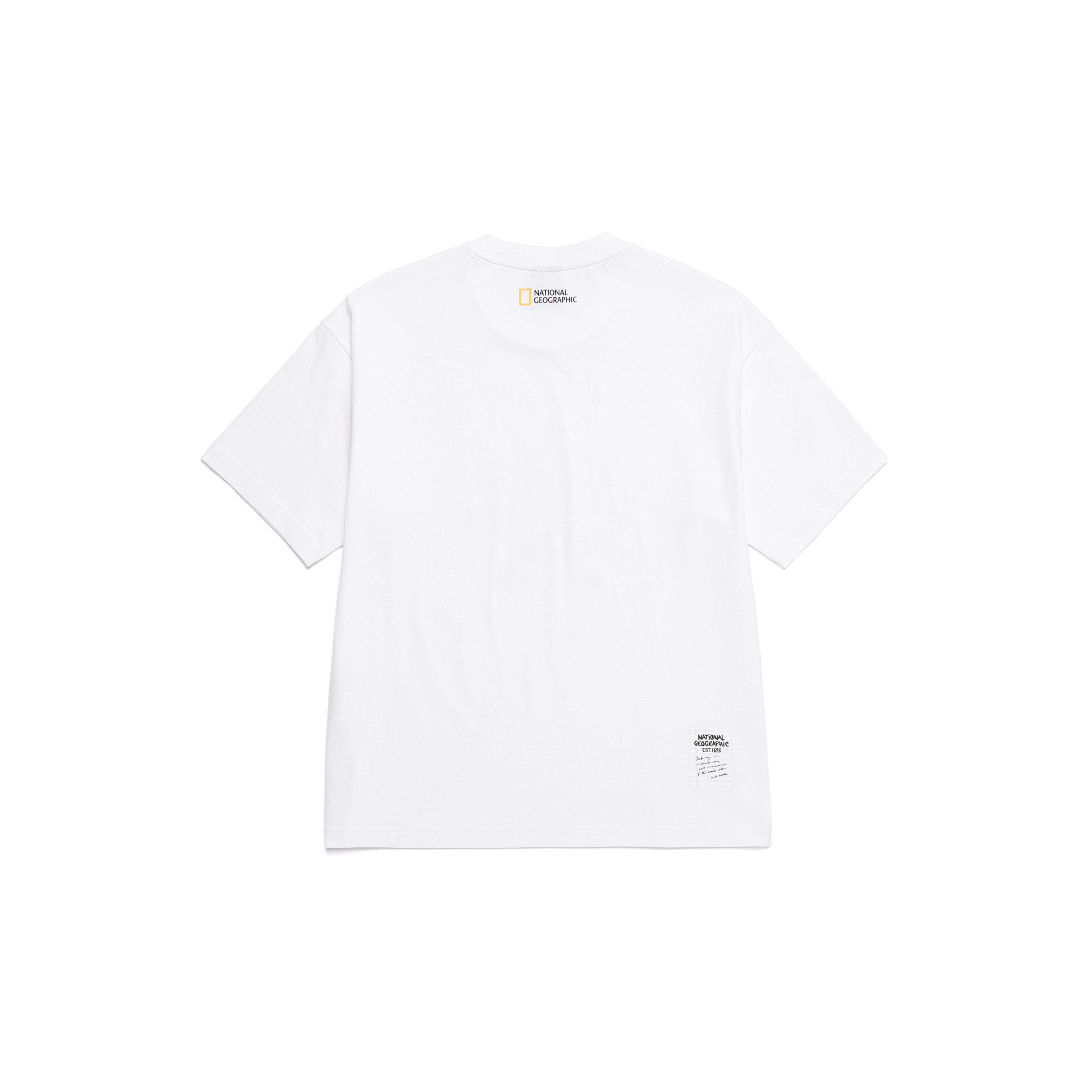 UNISEX TREASURE WALKER SEMI-OVER FIT GRAPHIC T-SHIRT- WHITE