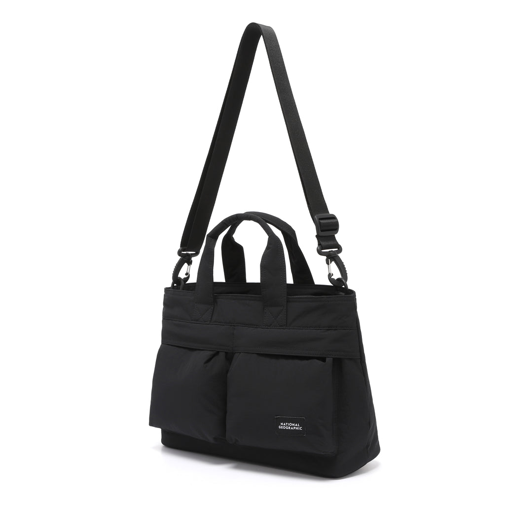 Unisex Light Wide Tote Bag- Black