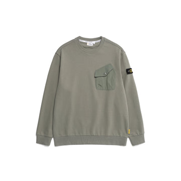 MEN'S SWEATSHIRT WITH CHEST POCKET- KHAKI