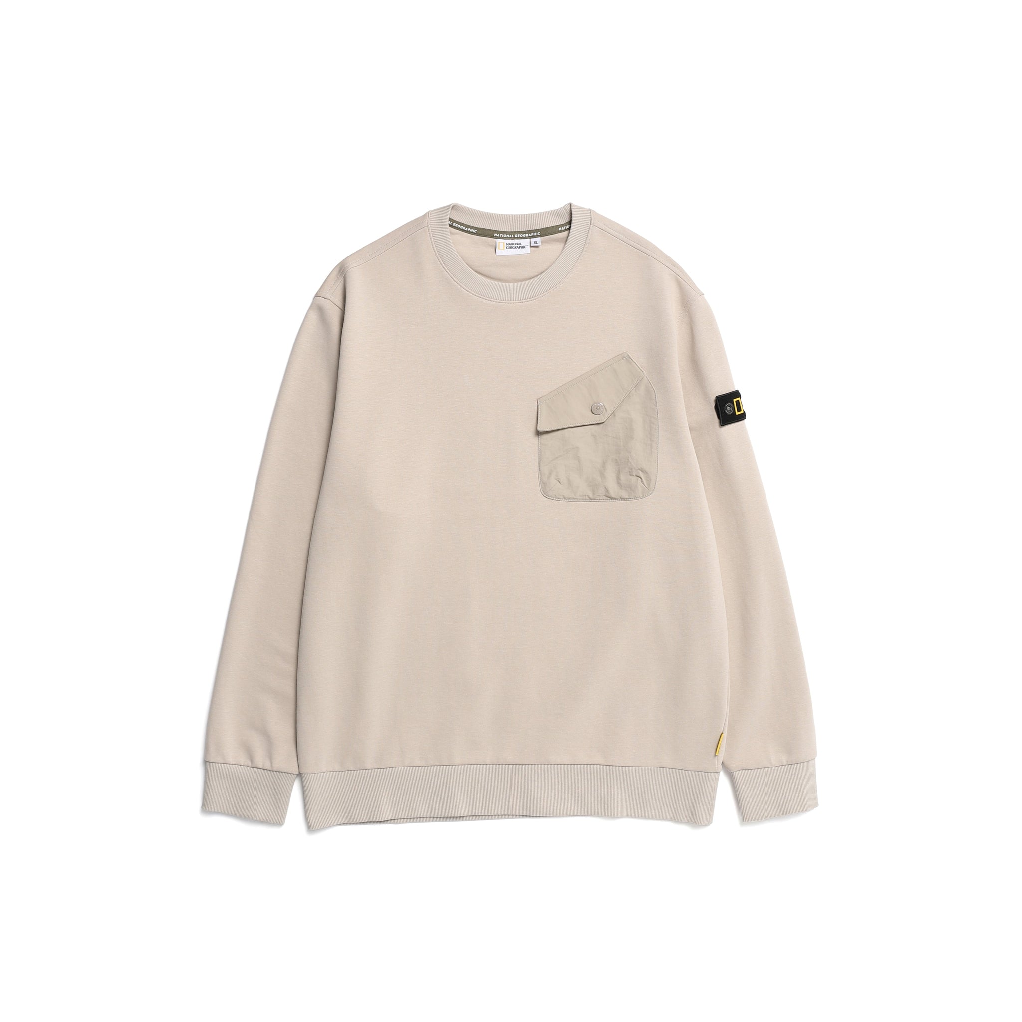 SWEATSHIRT WPCKET OAK BEIGE
