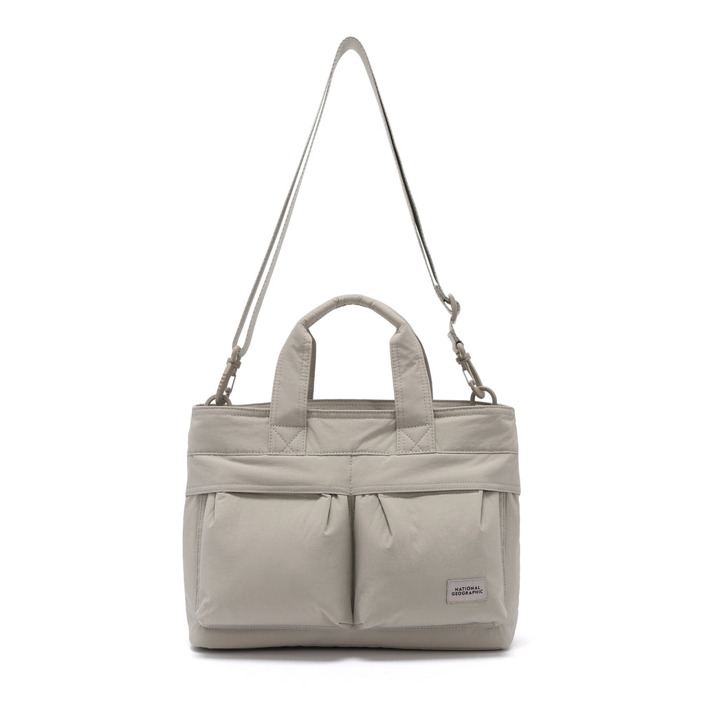 Unisex Light Wide Tote Bag- Beige