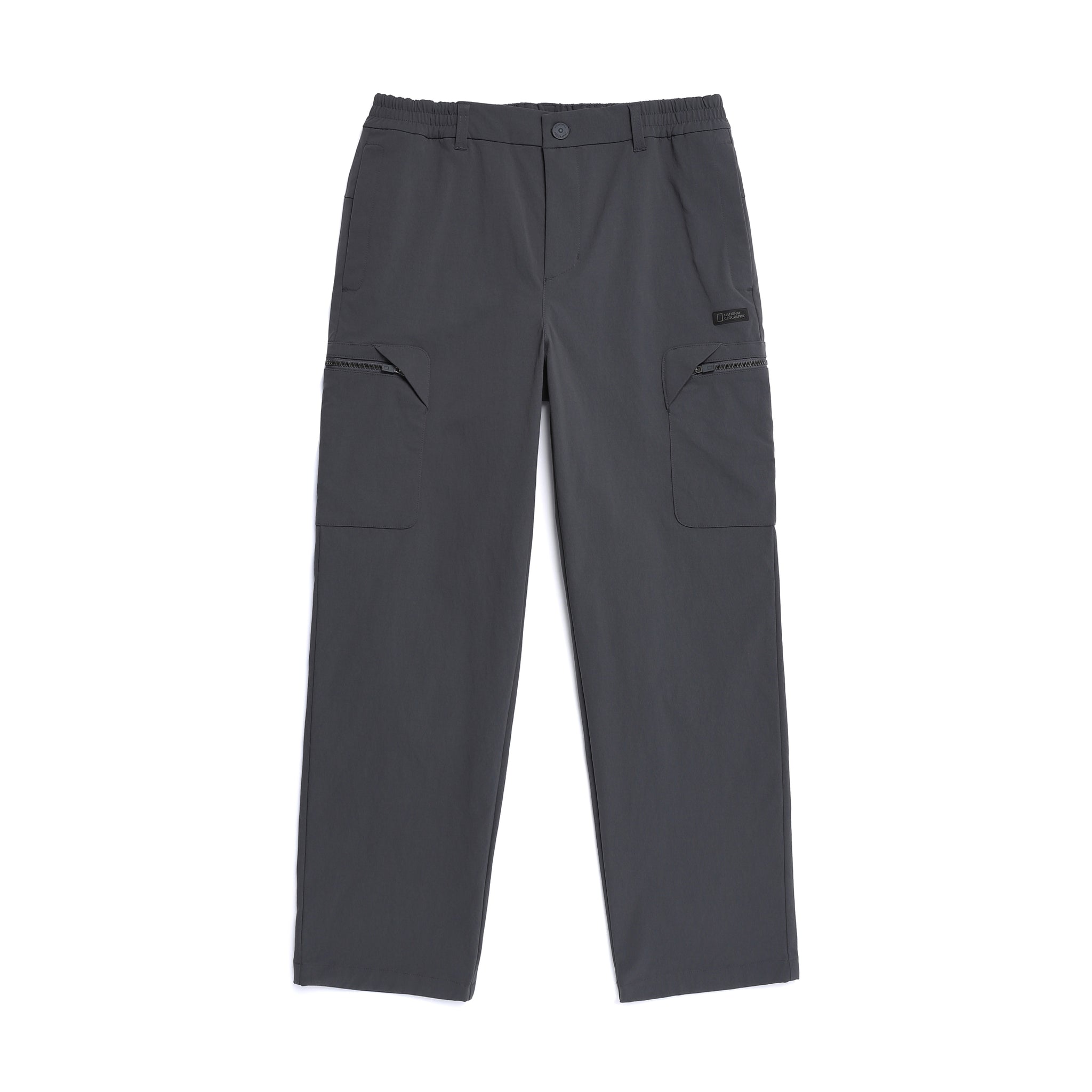 MEN'S CARGO SEMI LOOSE STRAIGHT PANTS- GREY