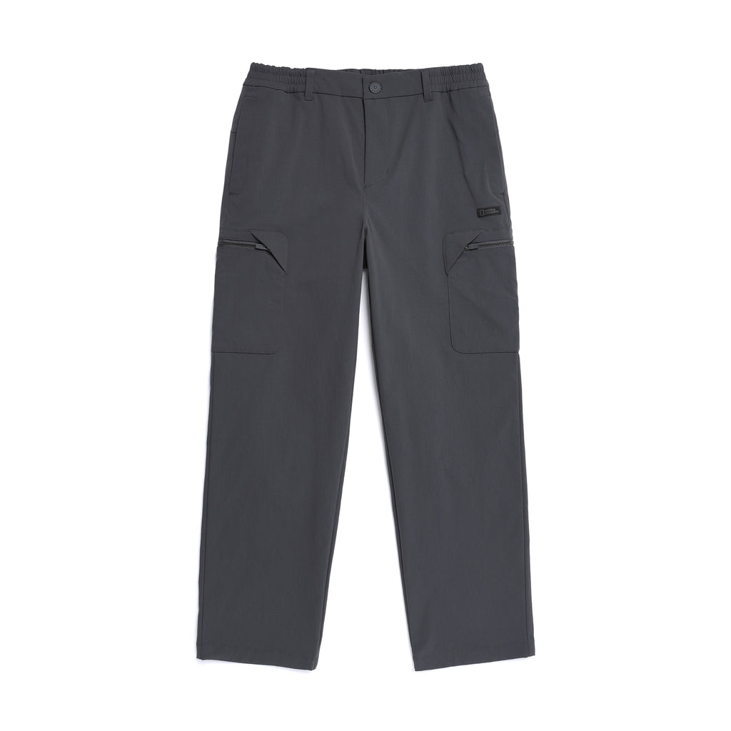 Men'S Cargo Semi Loose Straight Pants- Grey