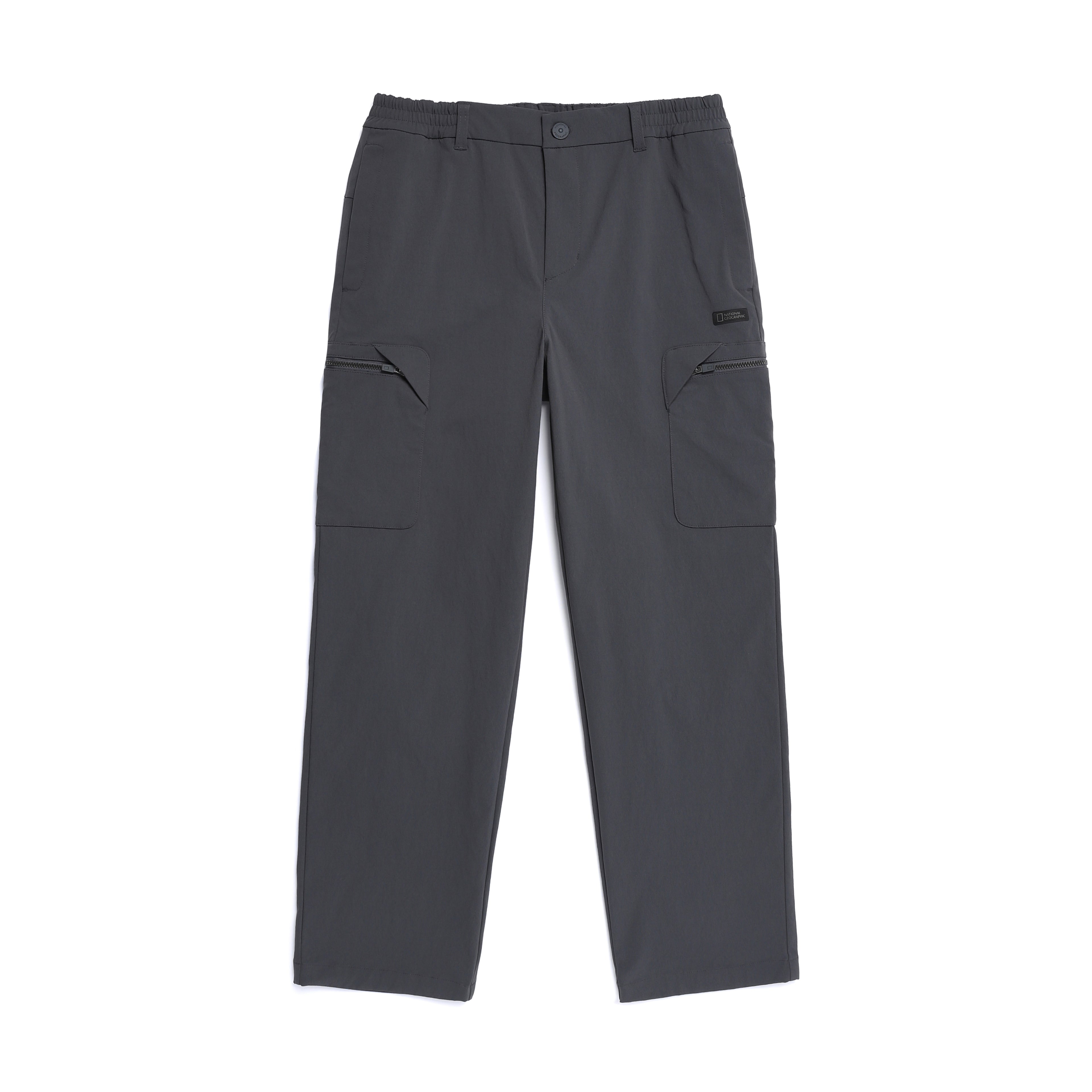 Men'S Cargo Semi Loose Straight Pants- Grey