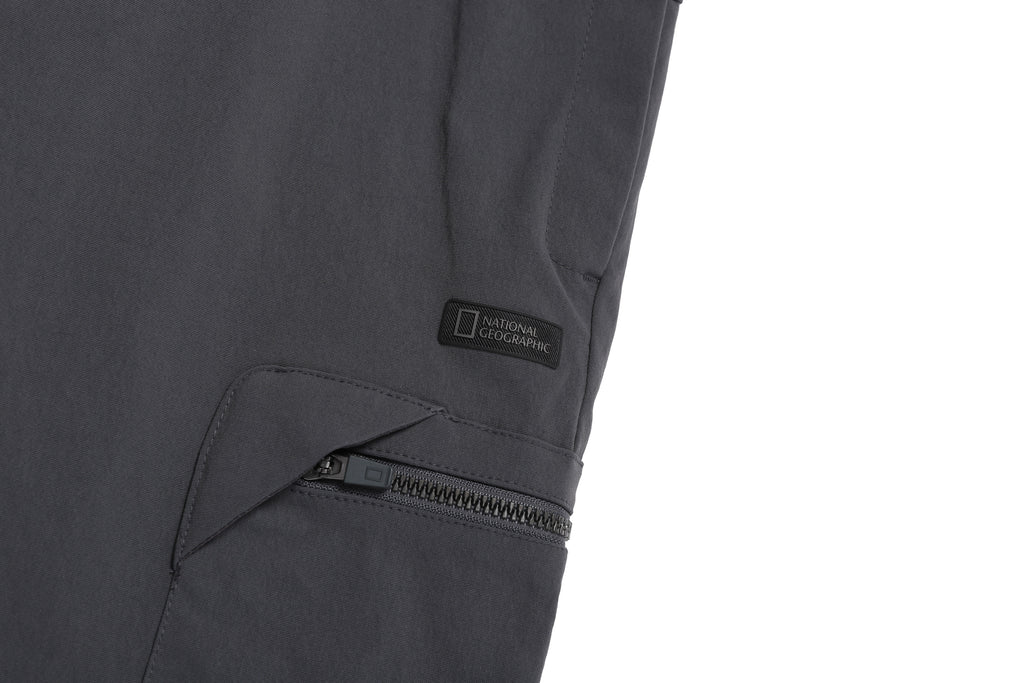 Men'S Cargo Semi Loose Straight Pants- Grey