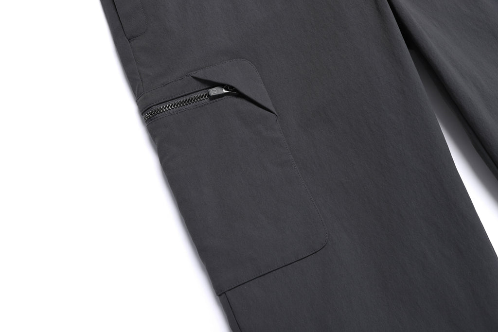 Men'S Cargo Semi Loose Straight Pants- Grey
