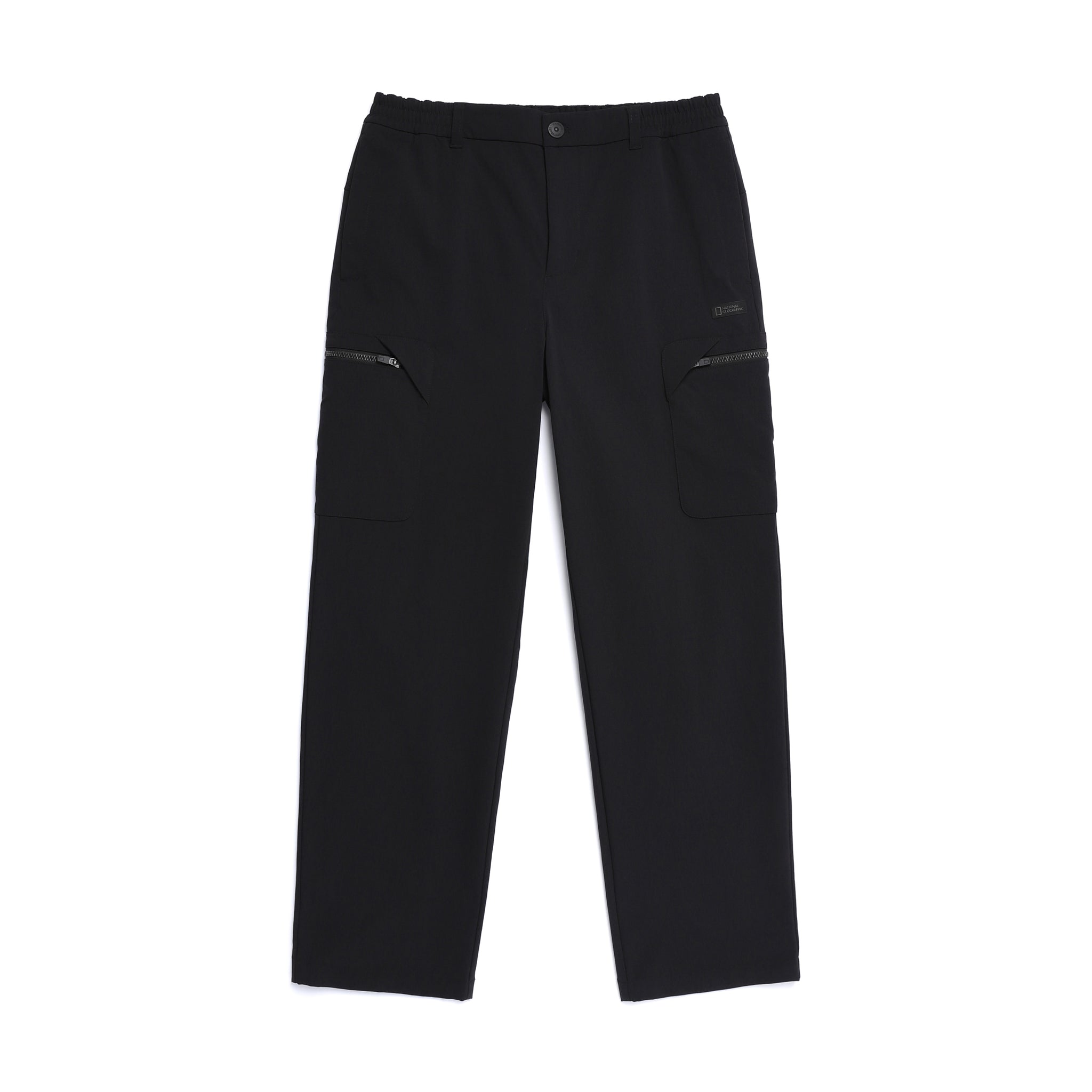 MEN'S CARGO SEMI LOOSE STRAIGHT PANTS- BLACK