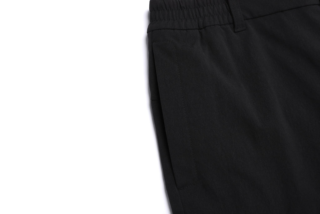 Men'S Cargo Semi Loose Straight Pants- Black