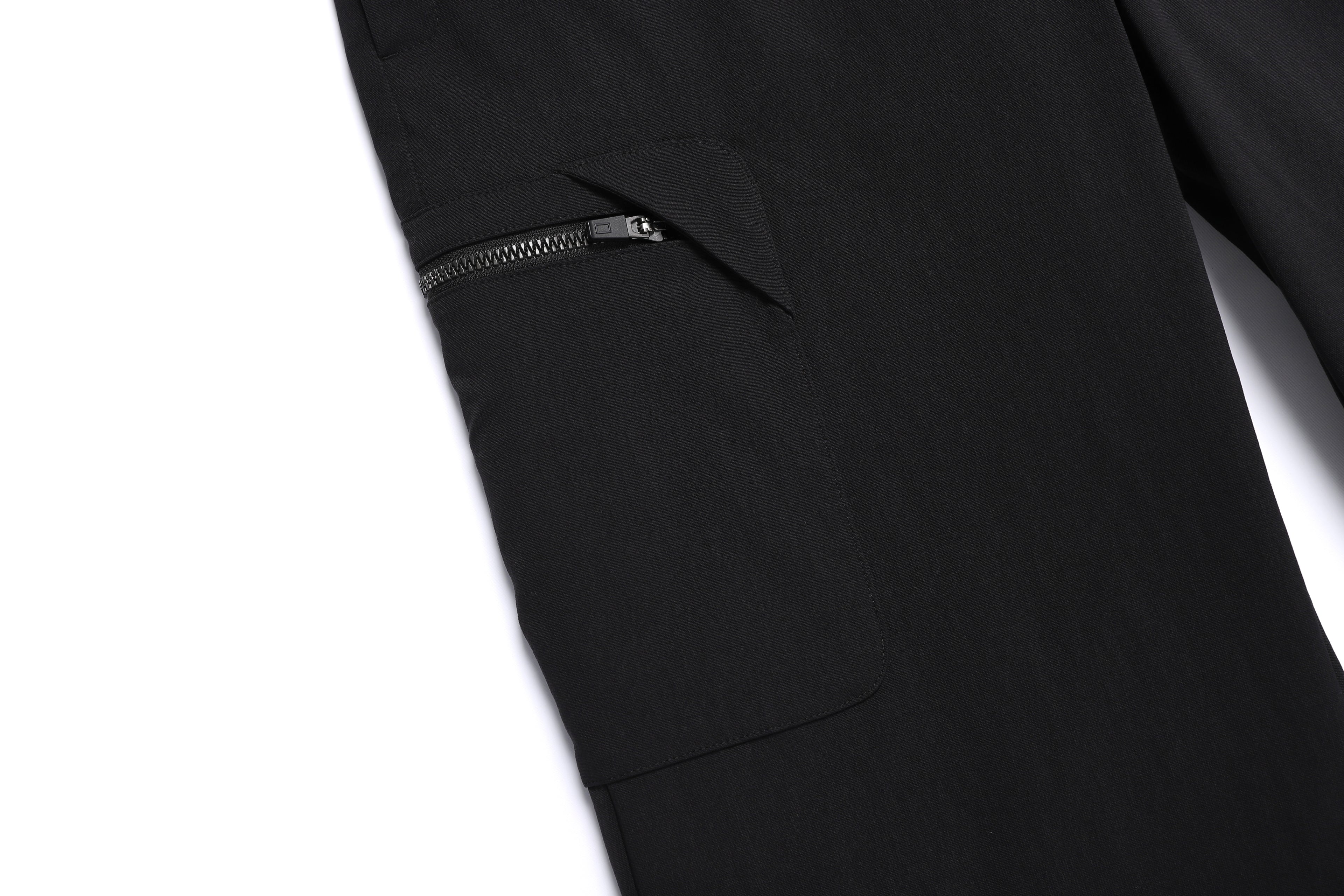 Men'S Cargo Semi Loose Straight Pants- Black