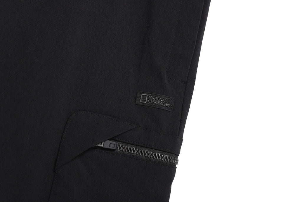 Men'S Cargo Semi Loose Straight Pants- Black