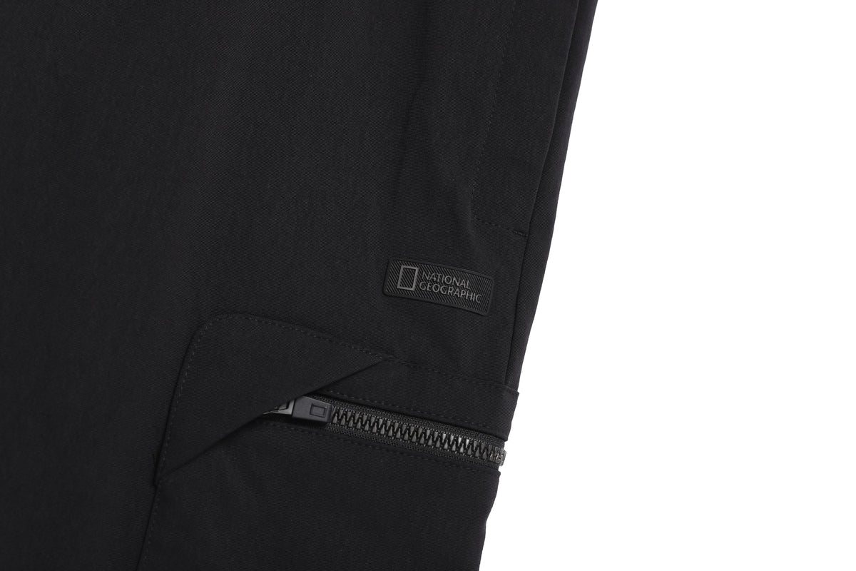 Men'S Cargo Semi Loose Straight Pants- Black