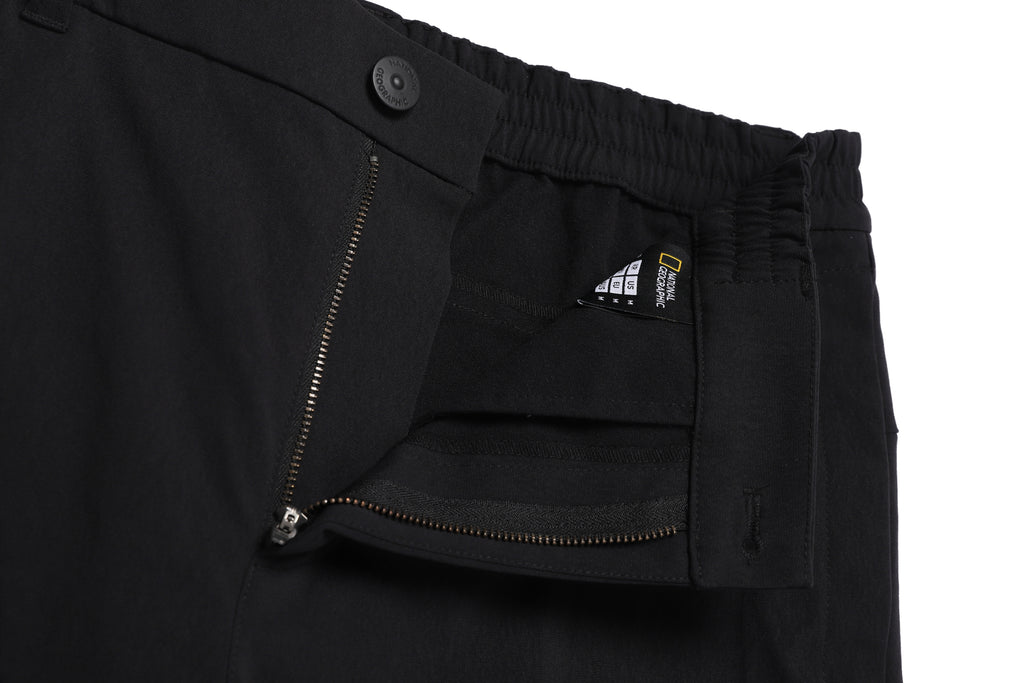 Men'S Cargo Semi Loose Straight Pants- Black