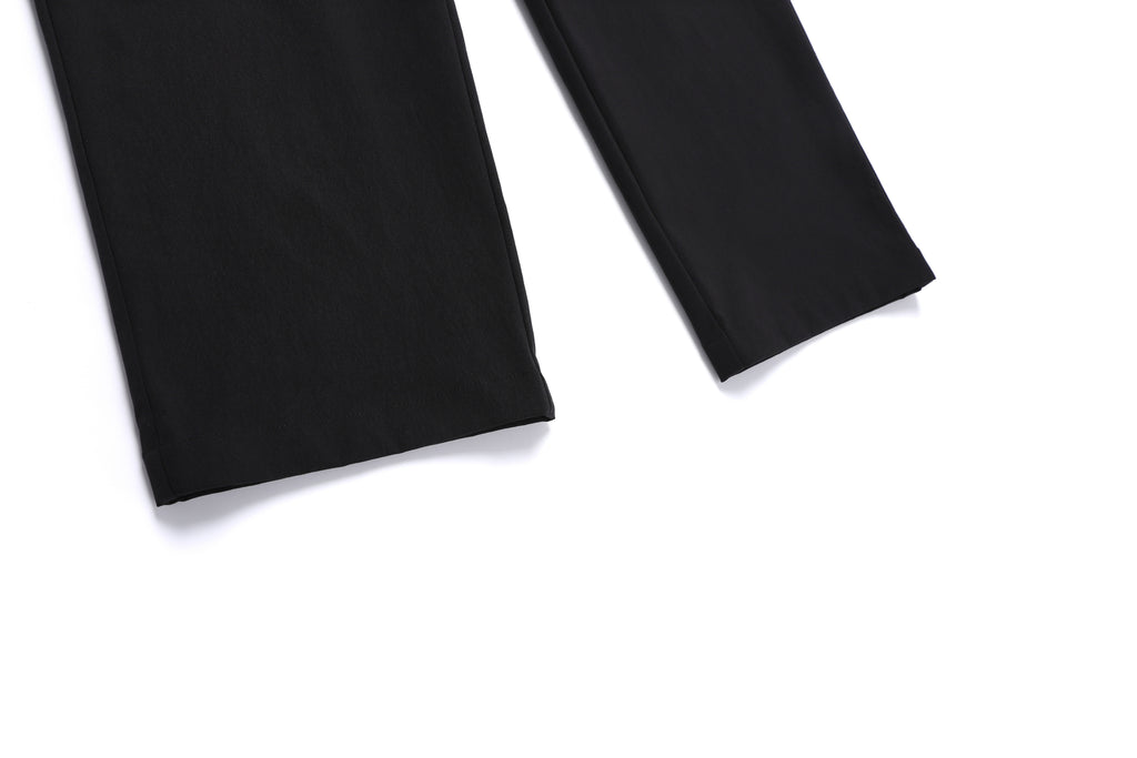 Men'S Cargo Semi Loose Straight Pants- Black