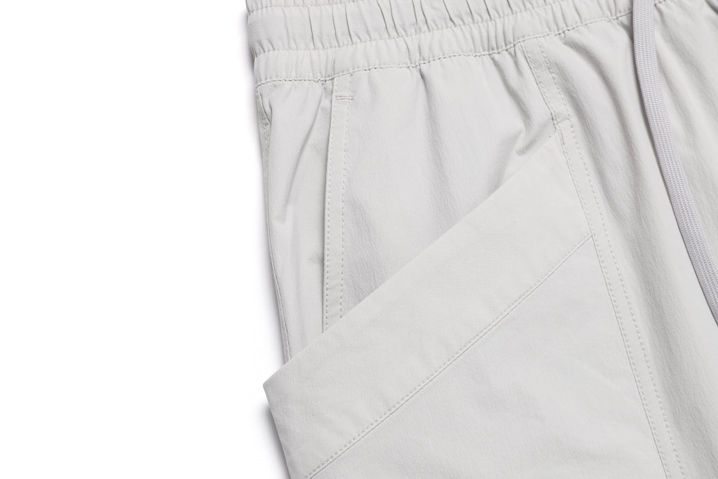 Unisex Adelie Lightweight Woven Stretched Tapered Pants- Ice Grey