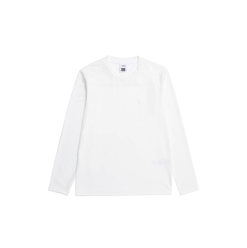 Unisex Caph Small Logo Long Sleeved T-Shirt- O/White