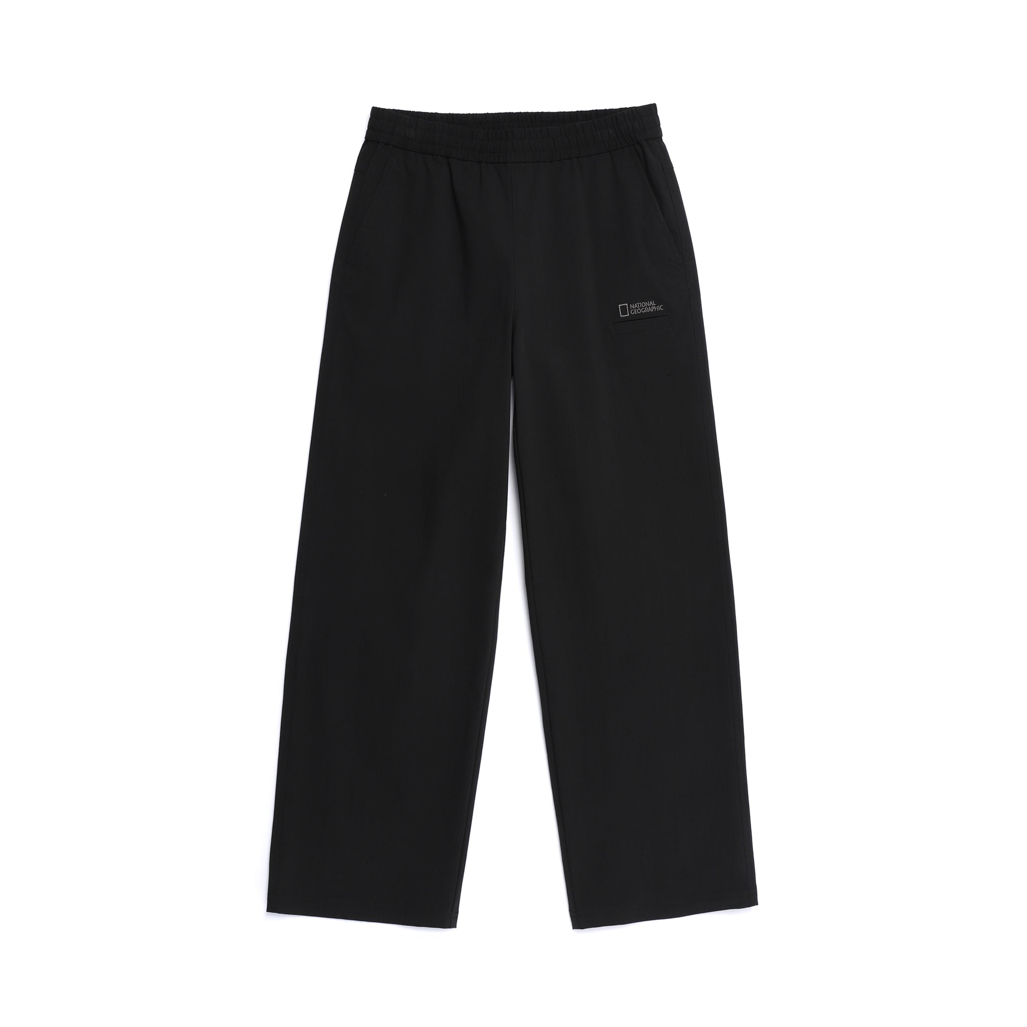 WOMEN'S WOVEN SEMI-LOOSE PANTS- BLACK