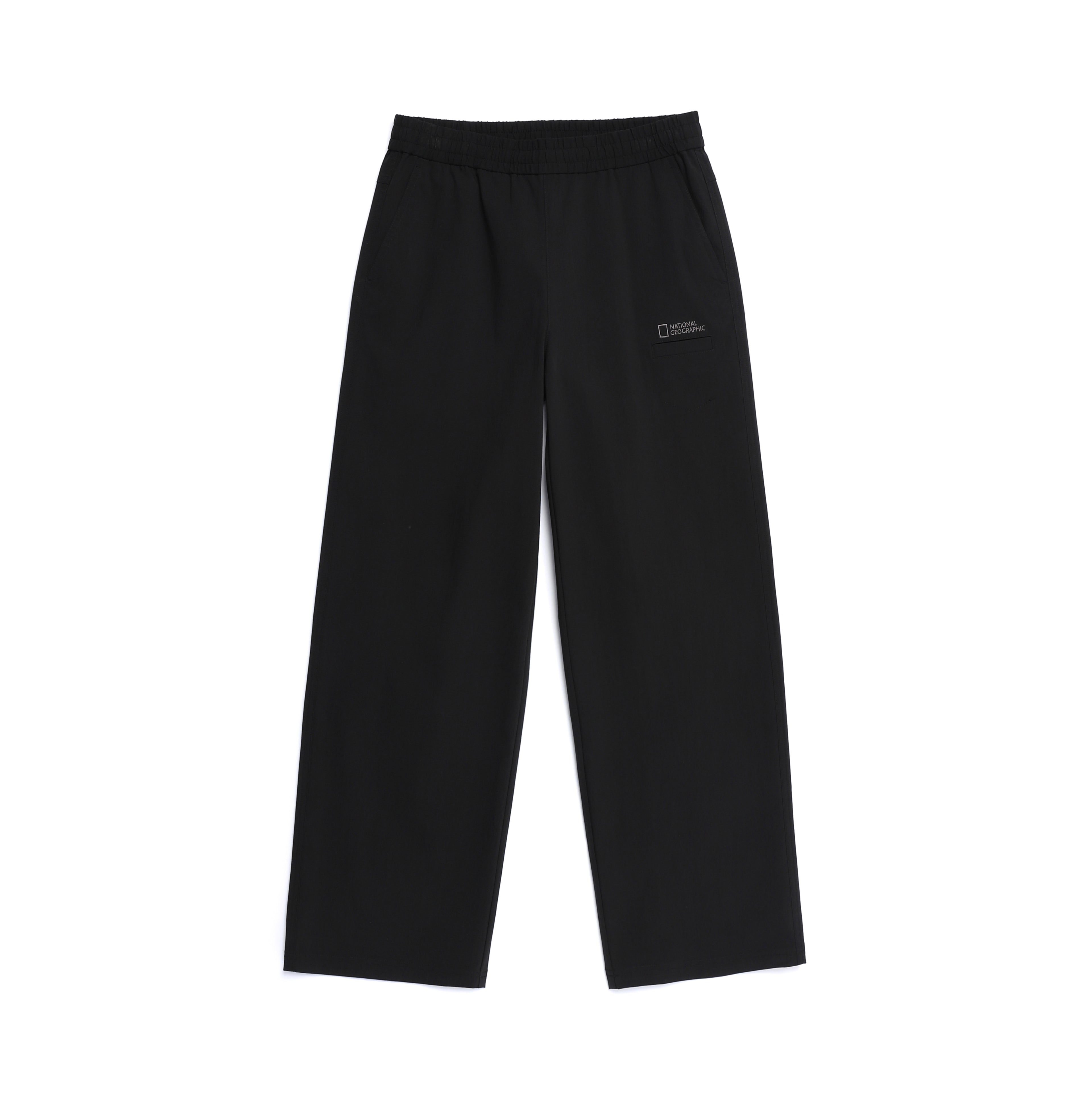 Women'S Woven Semi-Loose Pants- Black