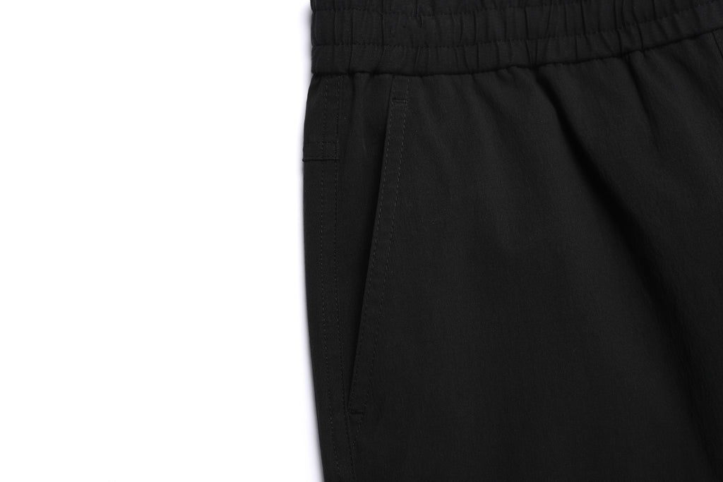 Women'S Woven Semi-Loose Pants- Black