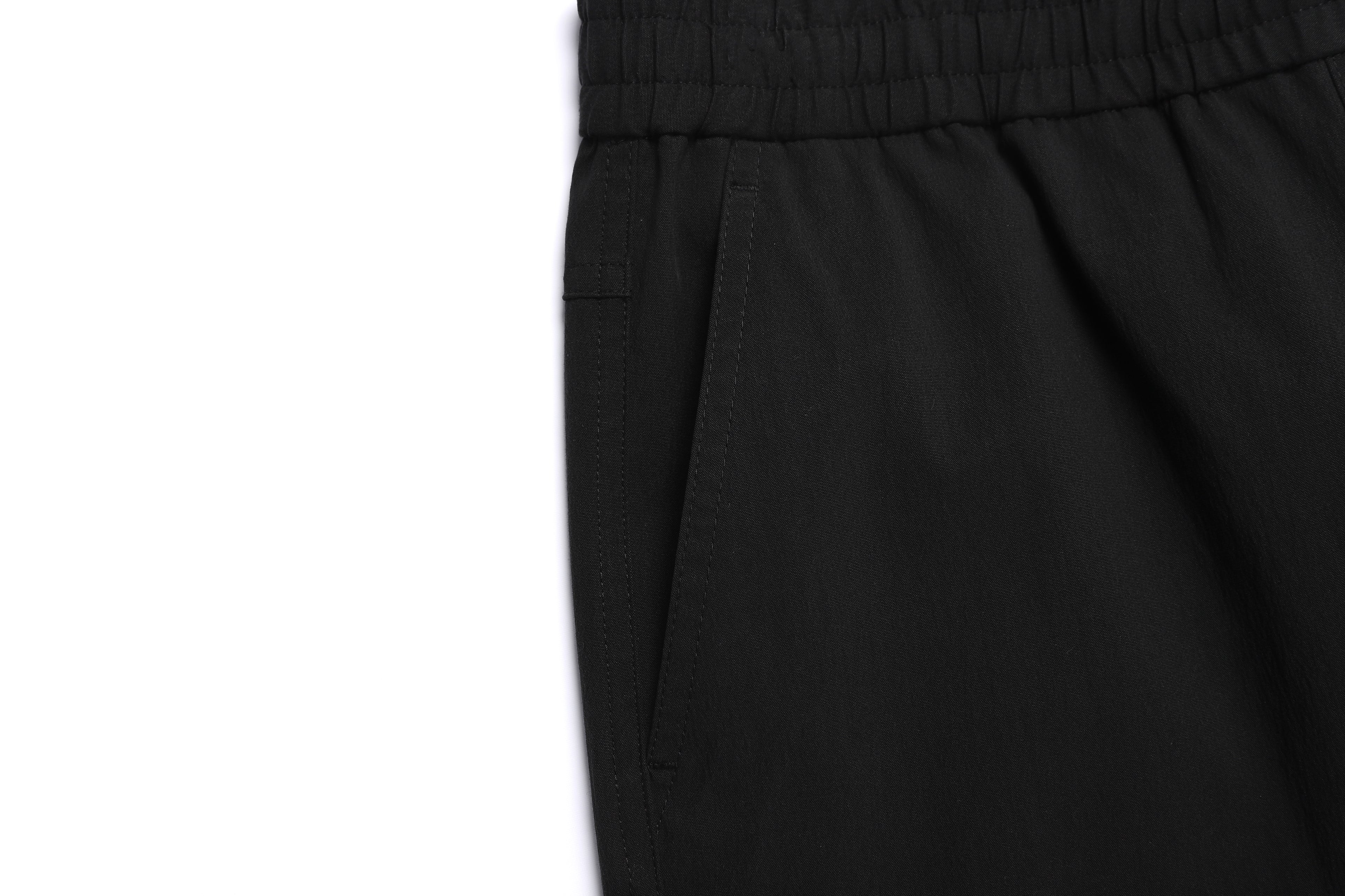 Women'S Woven Semi-Loose Pants- Black