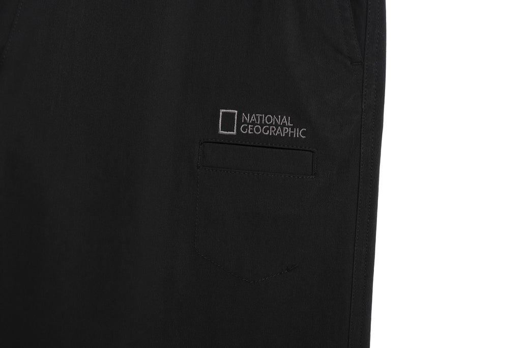 Women'S Woven Semi-Loose Pants- Black