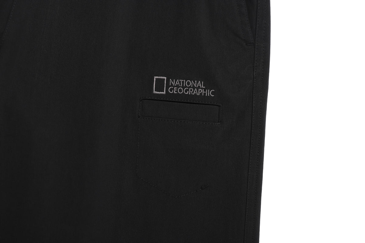 Women'S Woven Semi-Loose Pants- Black