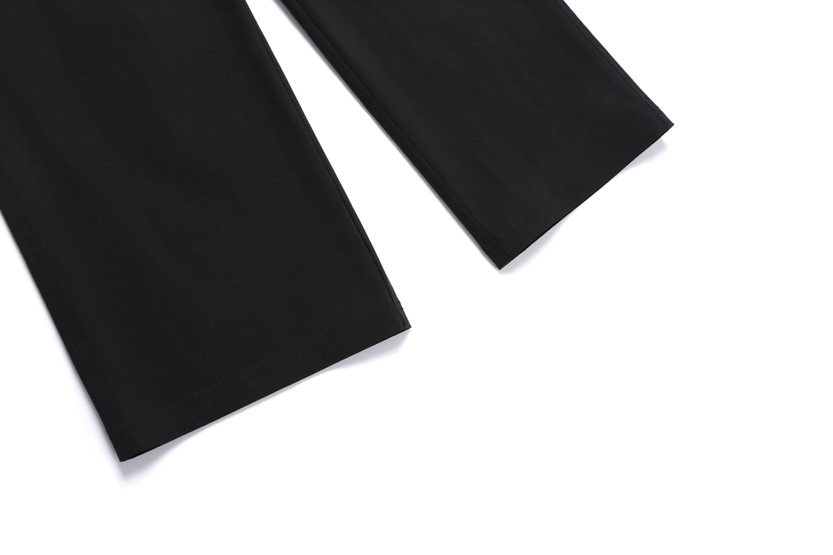 Women'S Woven Semi-Loose Pants- Black
