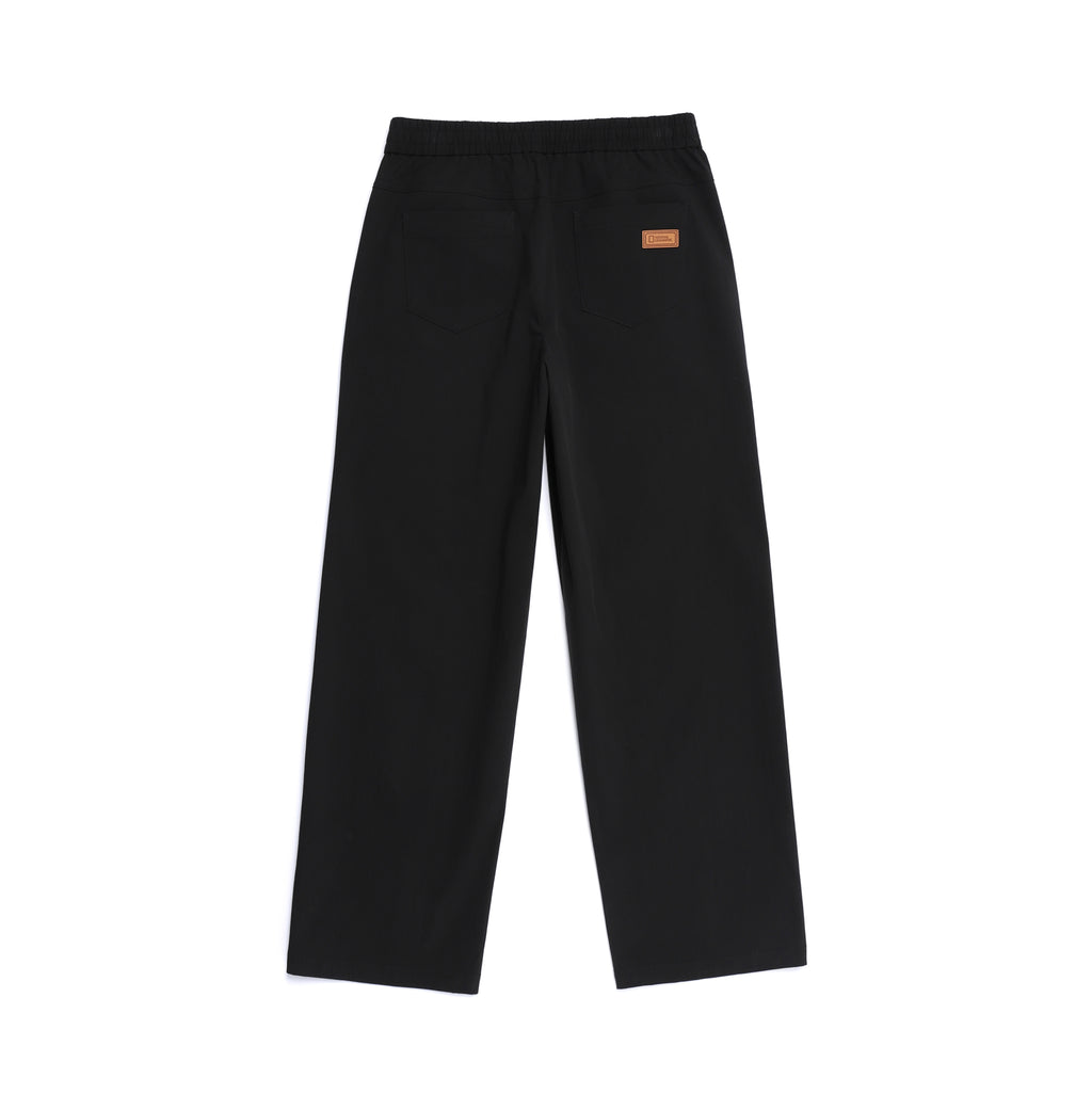 Women'S Woven Semi-Loose Pants- Black
