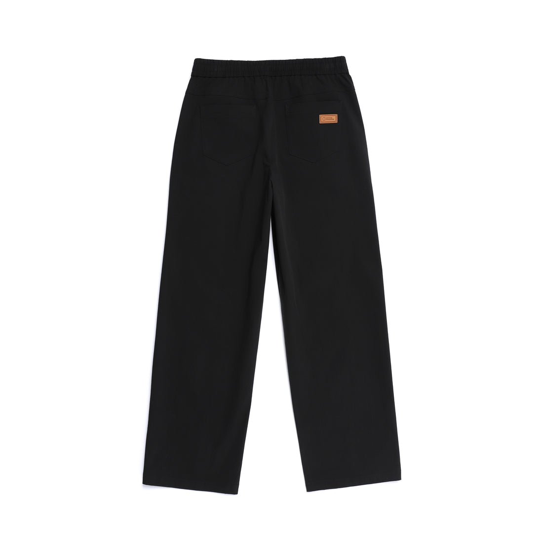 WOMEN'S WOVEN SEMI-LOOSE PANTS- BLACK