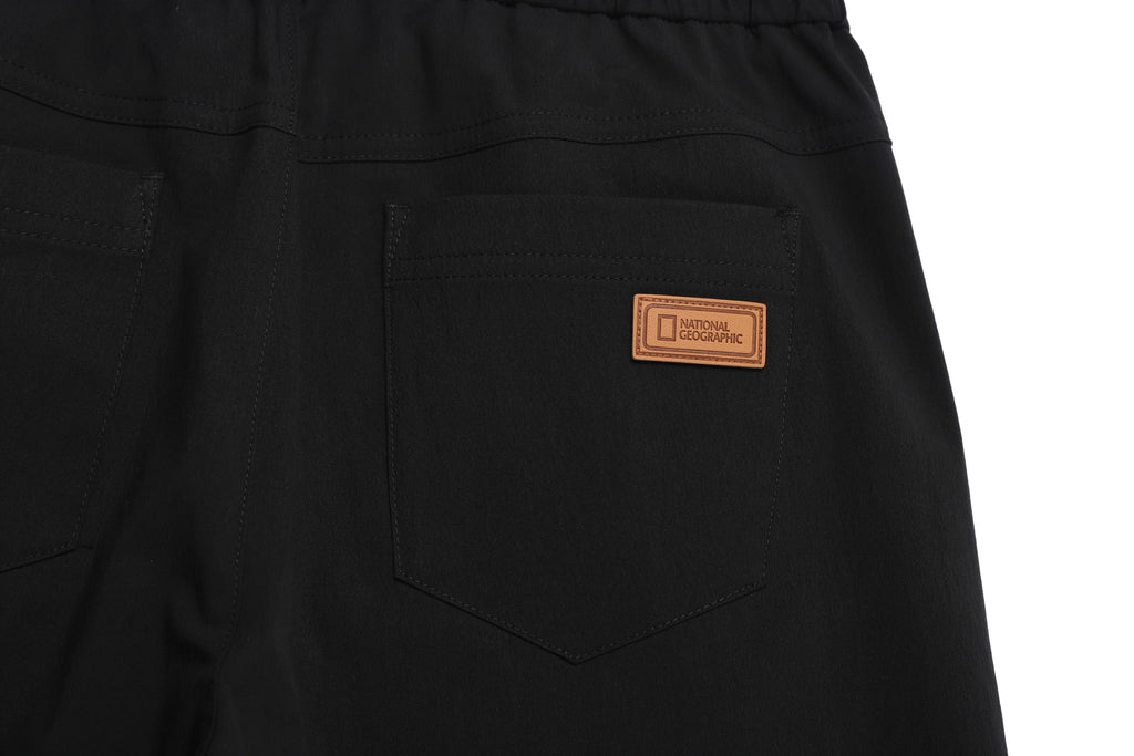 Women'S Woven Semi-Loose Pants- Black
