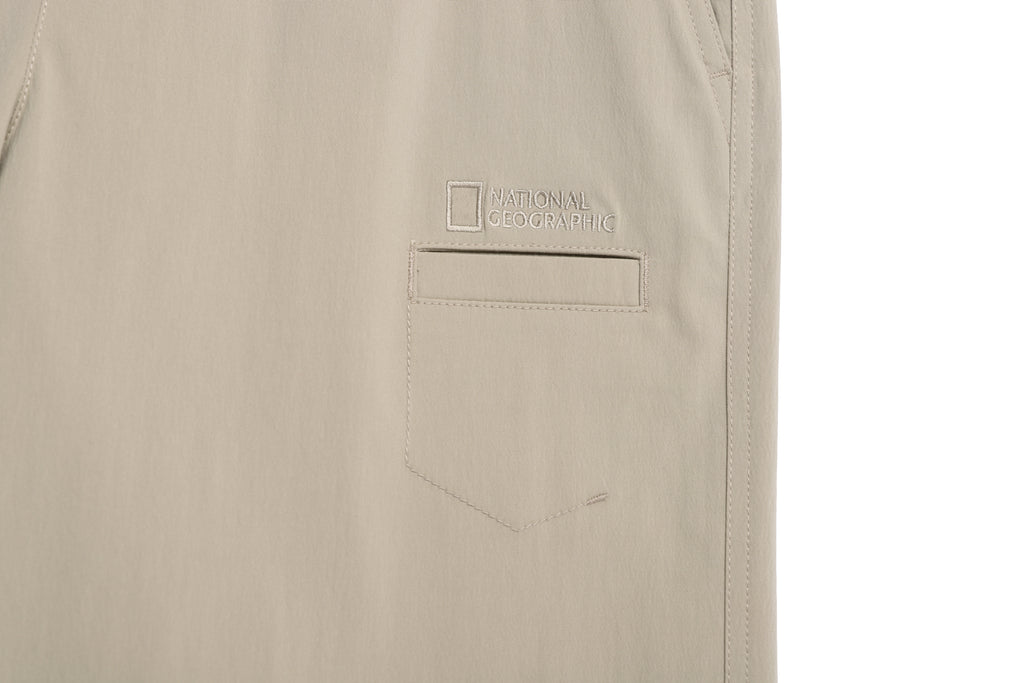 Women'S Woven Semi-Loose Pants- Mourning Beige