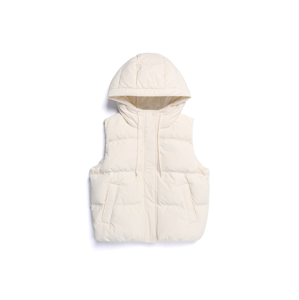 Women'S Crassa Hoodie Duck Down Puffer Vest- Ivory