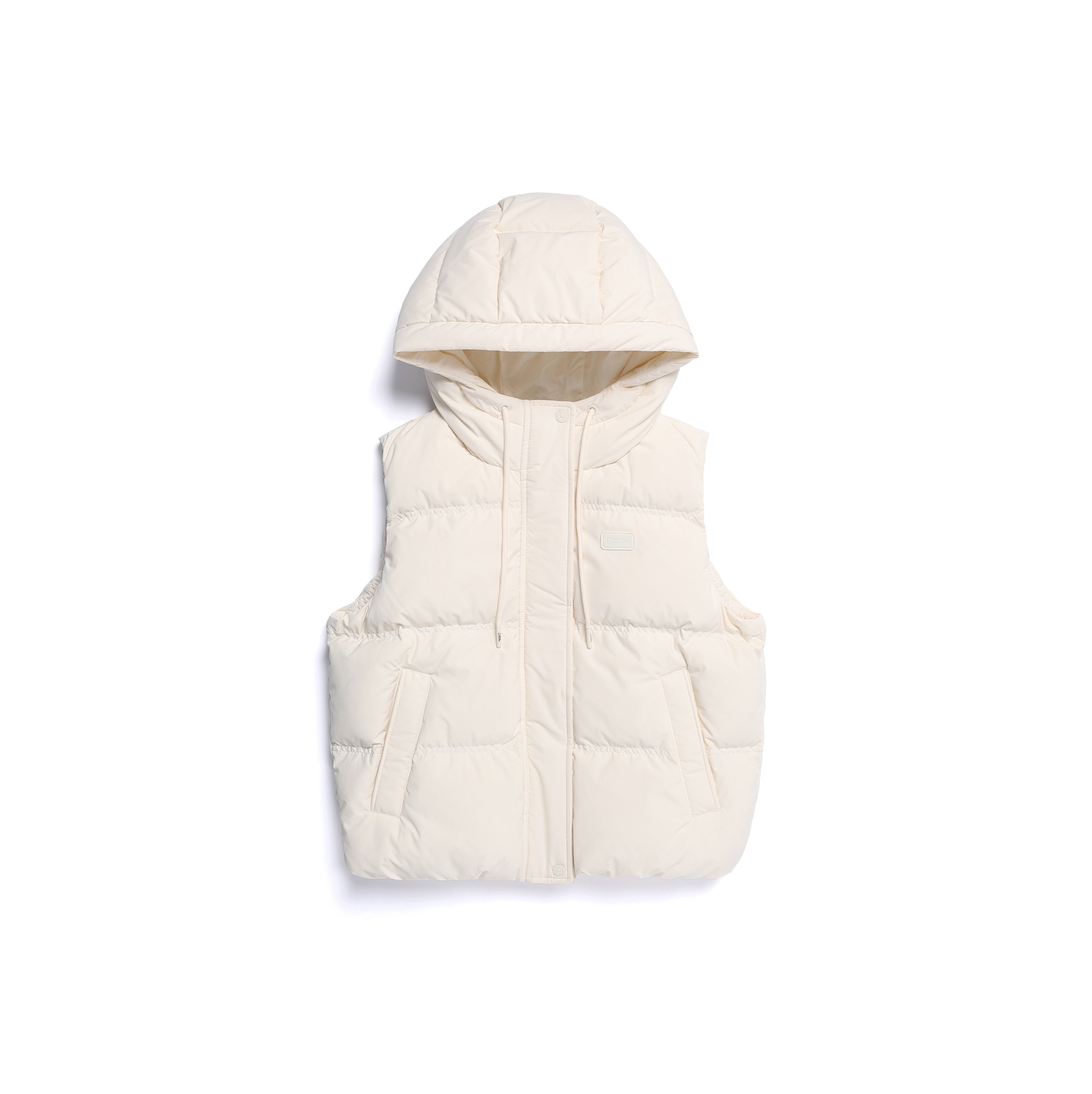 Women'S Crassa Hoodie Duck Down Puffer Vest- Ivory