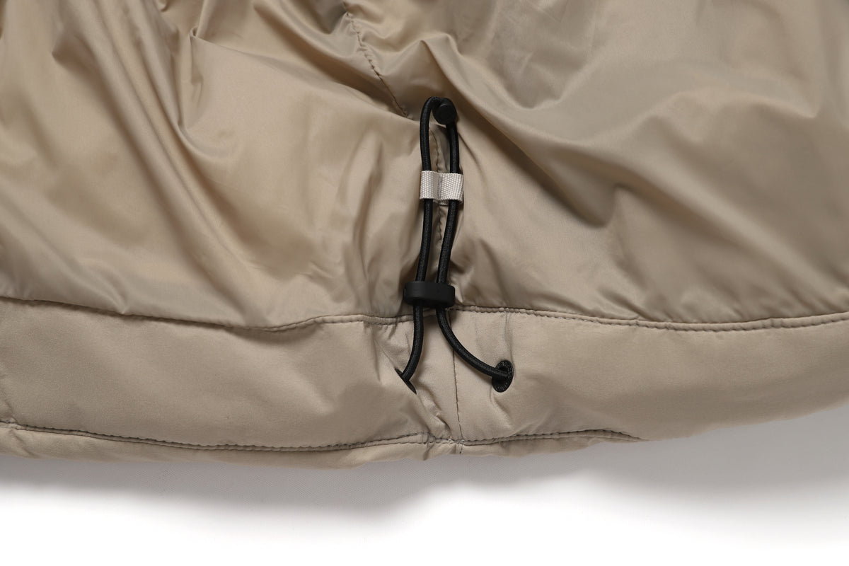 Women'S Golden Mole Short Goose Hoodie Down Jumper- Beige