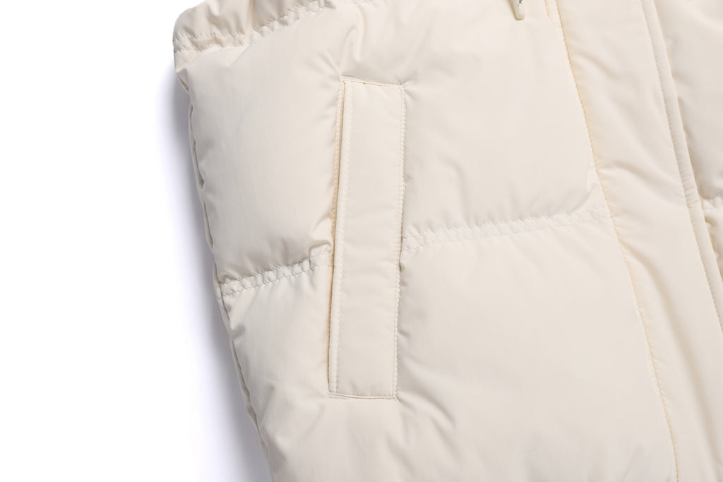 Women'S Crassa Hoodie Duck Down Puffer Vest- Ivory
