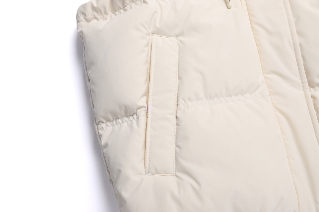 WOMEN'S CRASSA HOODIE DUCK DOWN PUFFER VEST- IVORY