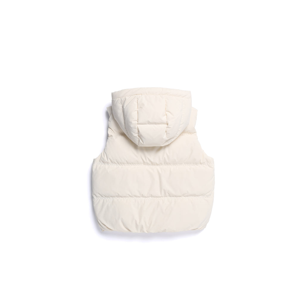 Women'S Crassa Hoodie Duck Down Puffer Vest- Ivory