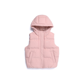 WOMEN'S CRASSA HOODIE DUCK DOWN PUFFER VEST- PINK